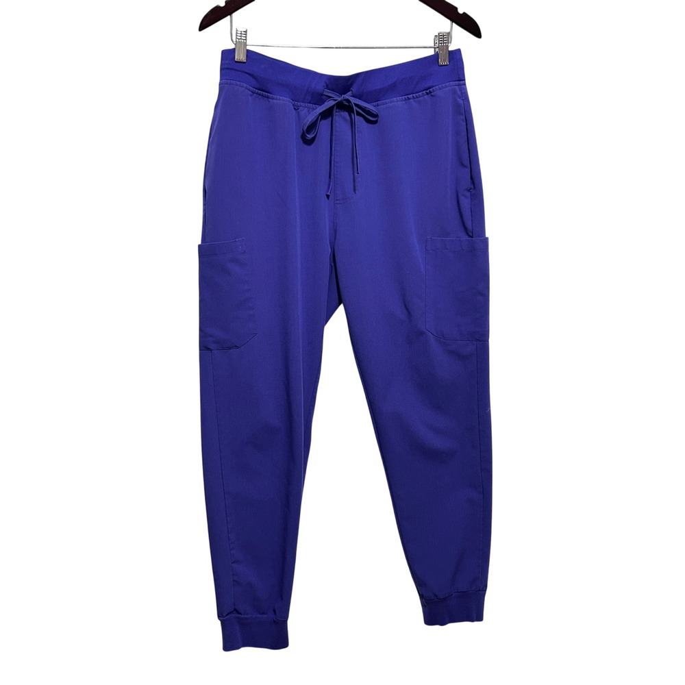 Mandala‎ Women Scrub Jogger Pants L Purple Medical Cargo Nurse Utility Uniform